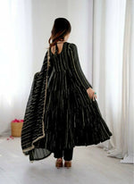 Thumbnail for Teeya Creation Black Color Mal Chanderi Silk Hand Embroidery Work Long Gown - Distacart