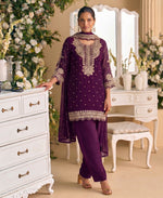 Thumbnail for KC New Georgette Short Salwar Kameez Pakistani Style Purple - Dista