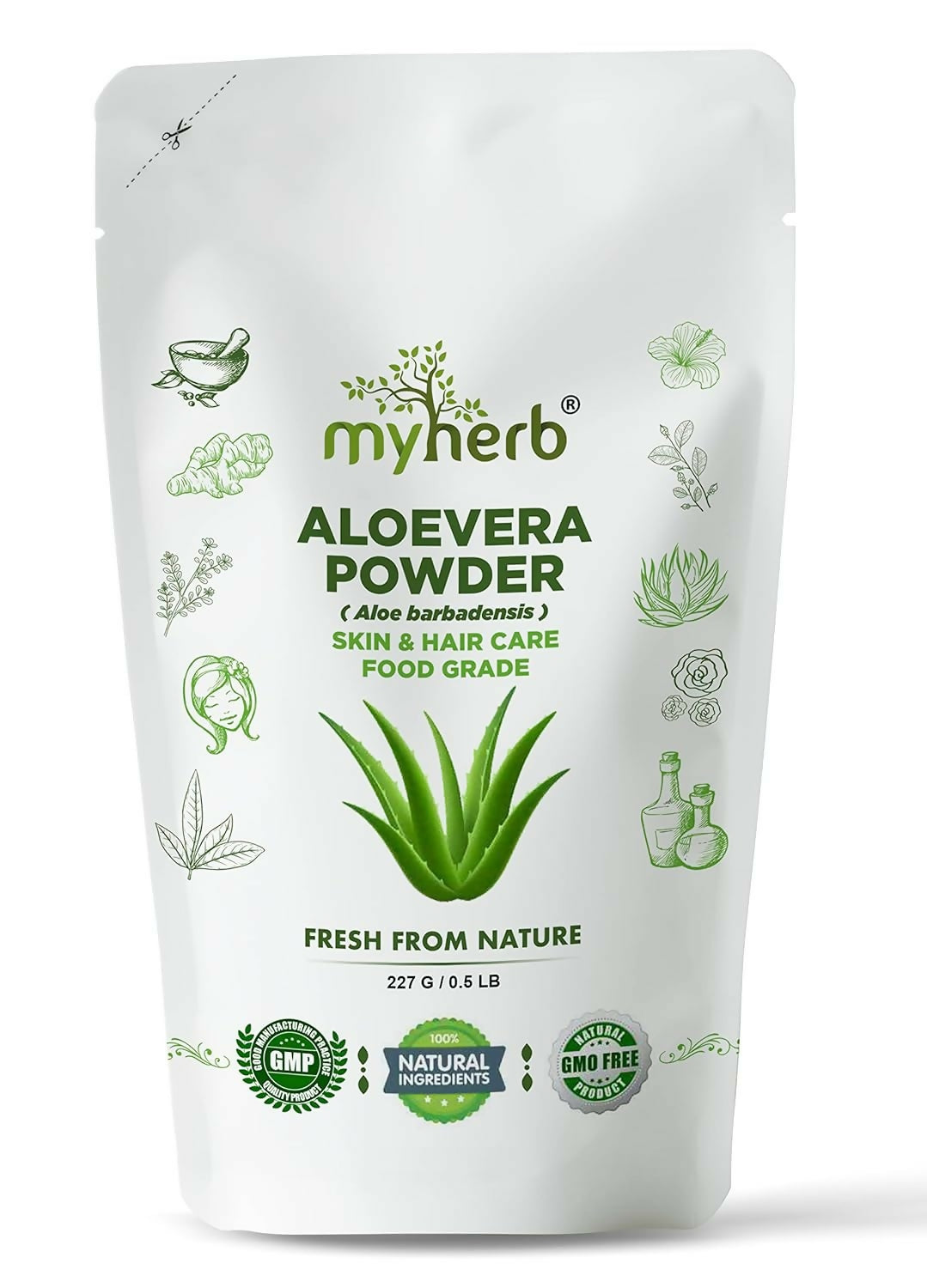 Myherb Pure Natural Organic Aloevera Powder - Distacart