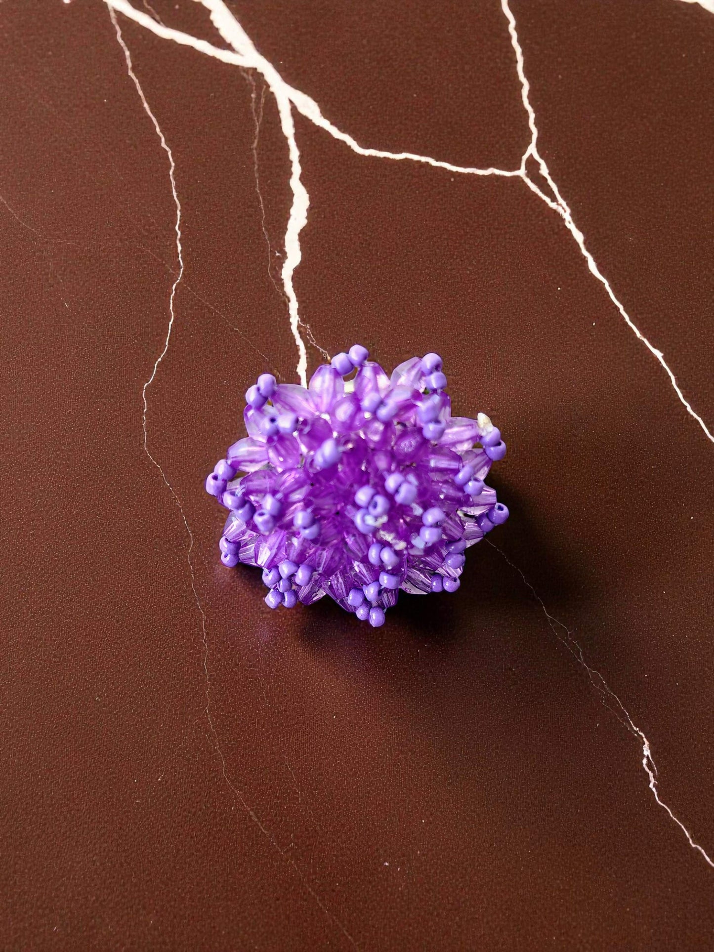 Inhanns Rang-E-Roshan Adjustable Ring – Handmade Crystal Statement Ring - Purple - Distacart