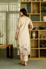 Thumbnail for The52 Women's Beautiful Viscose Assam Silk Embroidered Straight Kurta with Pant And Dupatta Set