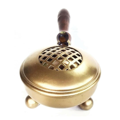 Not Available Handcrafted Metal Dhoop Dani Incense Burner - Golden Color - Dista