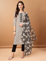 Thumbnail for Embroidered & Printed Kurta With Pant & Printed Dupatta, Black - Hiral Fashion - Distacart