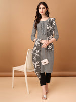Thumbnail for Embroidered & Printed Kurta With Pant & Printed Dupatta, Black - Hiral Fashion - Distacart