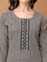 Thumbnail for Embroidered & Printed Kurta With Pant & Printed Dupatta, Black - Hiral Fashion - Distacart