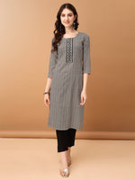 Thumbnail for Embroidered & Printed Kurta With Pant & Printed Dupatta, Black - Hiral Fashion - Distacart