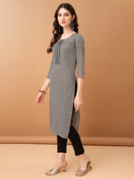 Thumbnail for Embroidered & Printed Kurta With Pant & Printed Dupatta, Black - Hiral Fashion - Distacart