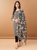 Thumbnail for Embroidered & Printed Kurta With Pant & Printed Dupatta, Black - Hiral Fashion - Distacart