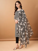Thumbnail for Embroidered & Printed Kurta With Pant & Printed Dupatta, Black - Hiral Fashion - Distacart