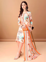 Thumbnail for Embroidered & Printed Kurta With Pant & Printed Dupatta, Orange - Hiral Fashion - Distacart