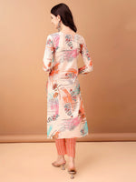 Thumbnail for Embroidered & Printed Kurta With Pant & Printed Dupatta, Orange - Hiral Fashion - Distacart