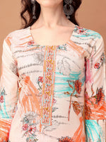 Thumbnail for Embroidered & Printed Kurta With Pant & Printed Dupatta, Orange - Hiral Fashion - Distacart