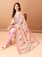 Thumbnail for Embroidered & Printed Kurta With Pant & Printed Dupatta, Pink - Hiral Fashion - Distacart