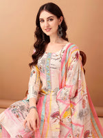 Thumbnail for Embroidered & Printed Kurta With Pant & Printed Dupatta, Pink - Hiral Fashion - Distacart