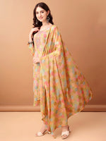 Thumbnail for Embroidered & Printed Kurta With Pant & Printed Dupatta, Multicolor - Hiral Fashion - Distacart