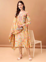 Thumbnail for Embroidered & Printed Kurta With Pant & Printed Dupatta, Multicolor - Hiral Fashion - Distacart
