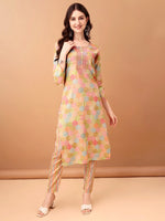 Thumbnail for Embroidered & Printed Kurta With Pant & Printed Dupatta, Multicolor - Hiral Fashion - Distacart