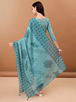 Thumbnail for Embroidered & Floral Printed Kurta With Pant & Printed Dupatta, Blue - Hiral Fashion - Distacart
