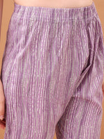 Thumbnail for Embroidered & Floral Printed Kurta With Pant & Printed Dupatta, Lavender - Hiral Fashion - Distacart
