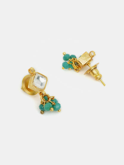 Ruby Raang Diamond Pearl Dangling Earrings - Distacart