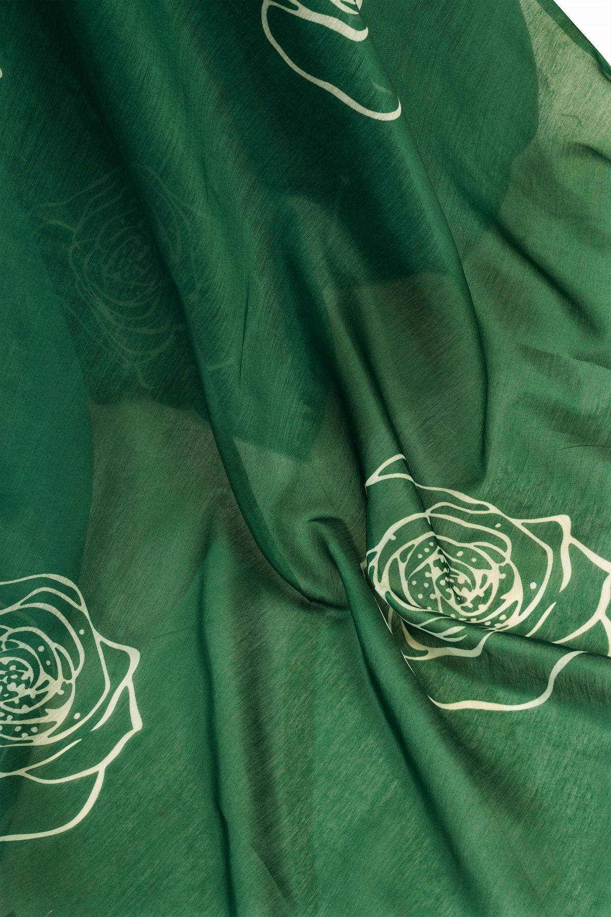 Dwija Fashion Green Party Wear Printed Linen Ready To Wear Saree With Unstitched Blouse