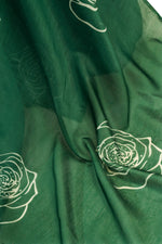 Thumbnail for Dwija Fashion Green Party Wear Printed Linen Ready To Wear Saree With Unstitched Blouse