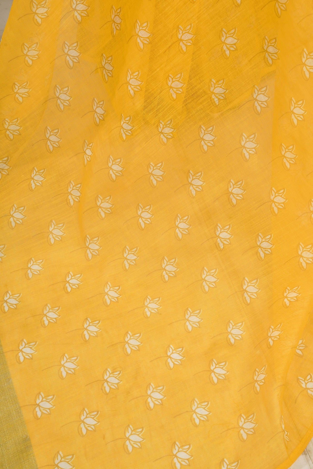 Dwija Fashion Yellow Party Wear Printed Linen Ready To Wear Saree With Unstitched Blouse