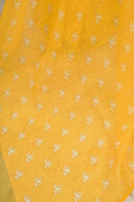 Thumbnail for Dwija Fashion Yellow Party Wear Printed Linen Ready To Wear Saree With Unstitched Blouse