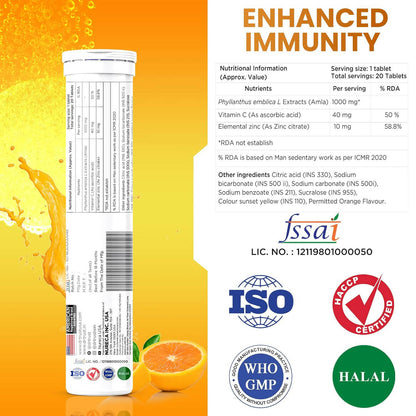 Dr Trust Vitamin C Effervescent Tablets - Orange Flavor - Distacart