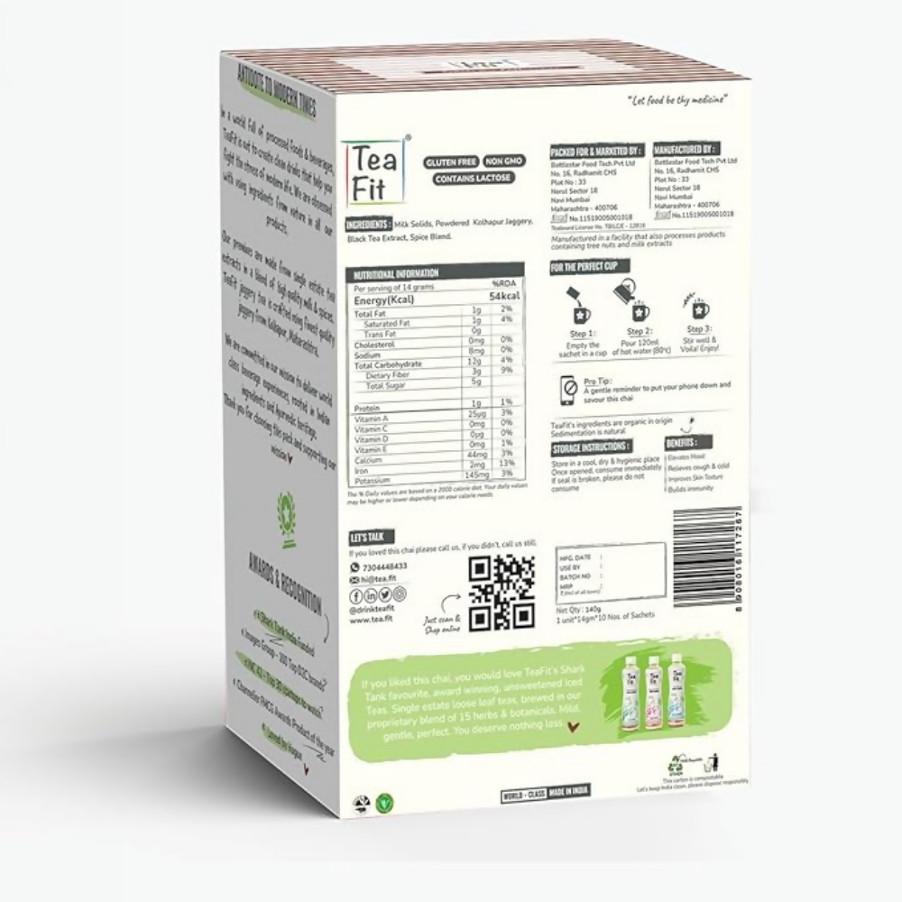TeaFit Instant Jaggery Masala Tea Premix - Distacart