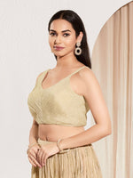 Thumbnail for Joban Fashion Cream Tissue Padded Blouse With Sweetheart Neck Sleeveless