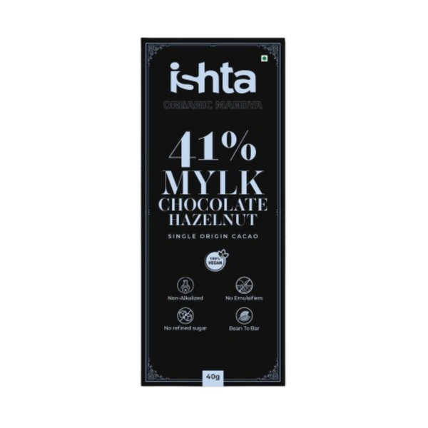 Organic Mandya 41% Mylk Chocolate with Hazelnut - Distacart