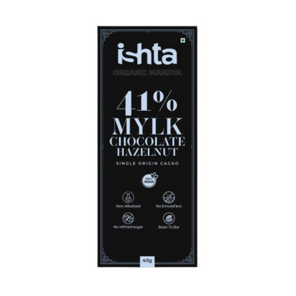 Organic Mandya 41% Mylk Chocolate with Hazelnut - Distacart