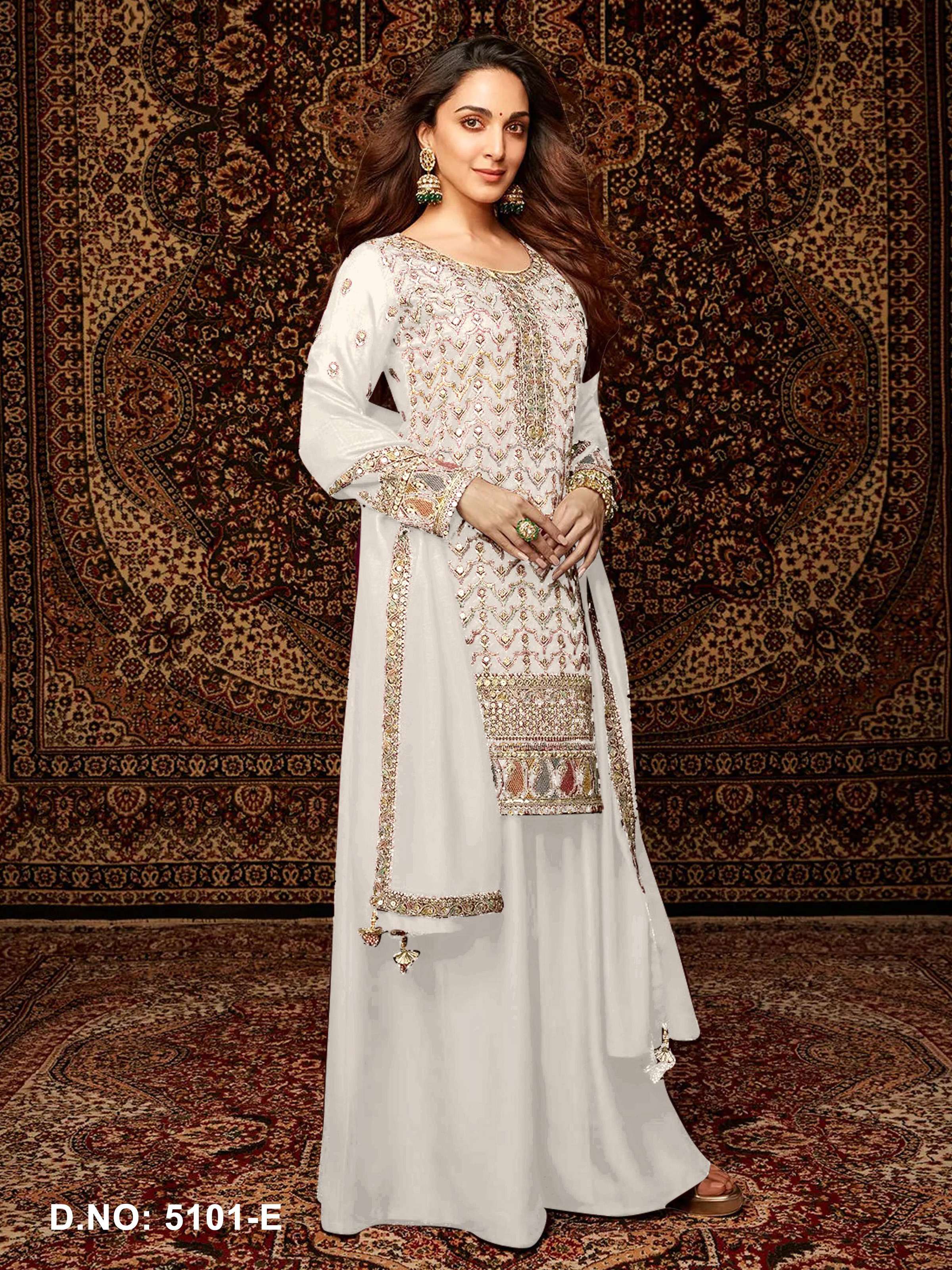 Anaita White Premium Embroidered Chiffon Salwar Suit - Distacart