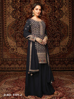 Thumbnail for Anaita Black Premium Embroidered Chiffon Salwar Suit - Distacart