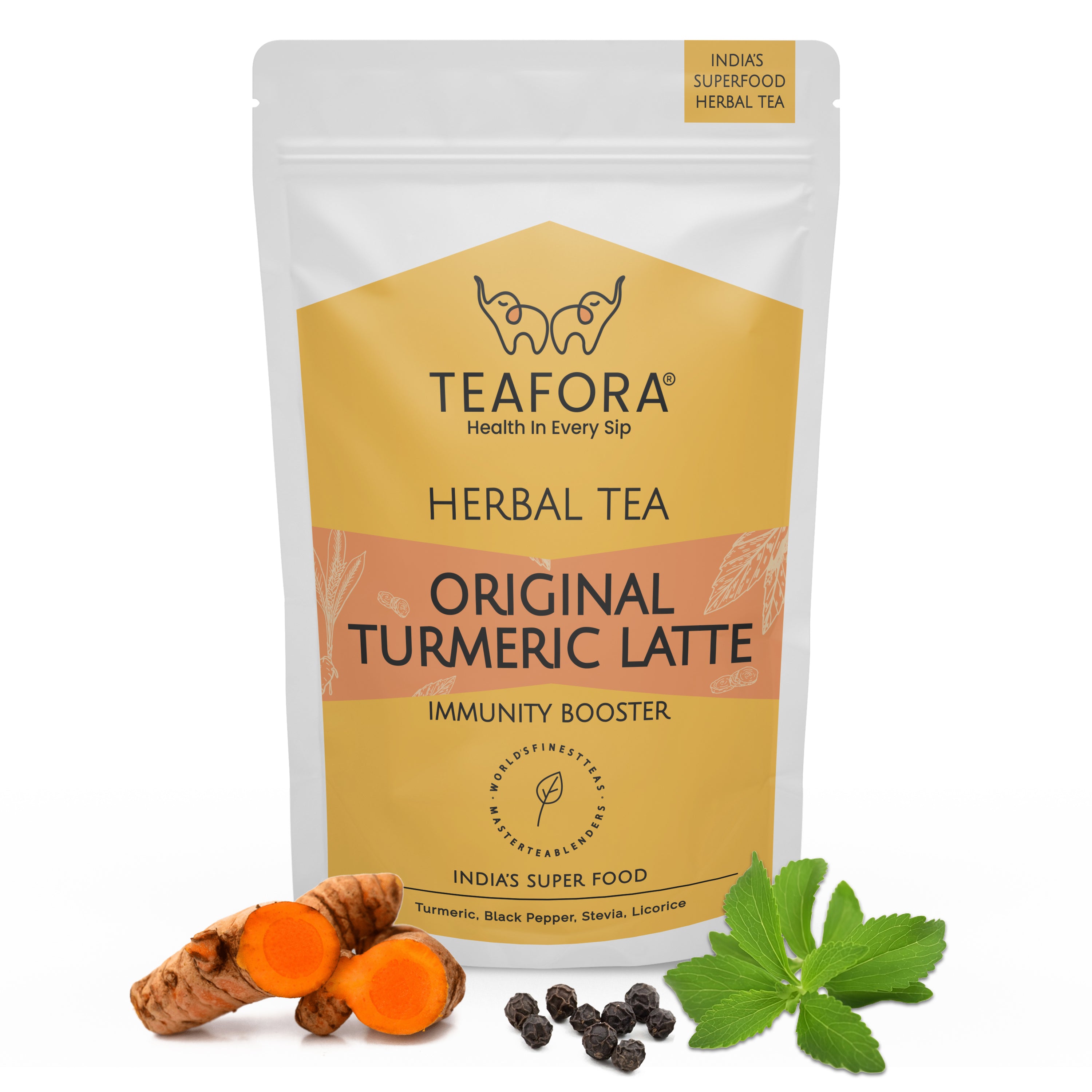 TEAFORA Original Turmeric Latte | Golden Milk Powder | Authentic Indian Remedy | Reduces Inflammation & Supports Immunity | 100% NATURAL INGREDIENTS - Dista