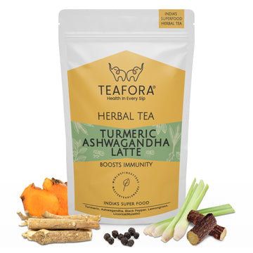 TEAFORA Turmeric Ashwagandha Latte | Golden Milk Powder | Authentic Indian Remedy | Supports Immunity and Improves Overall Health | 100% NATURAL - Dista