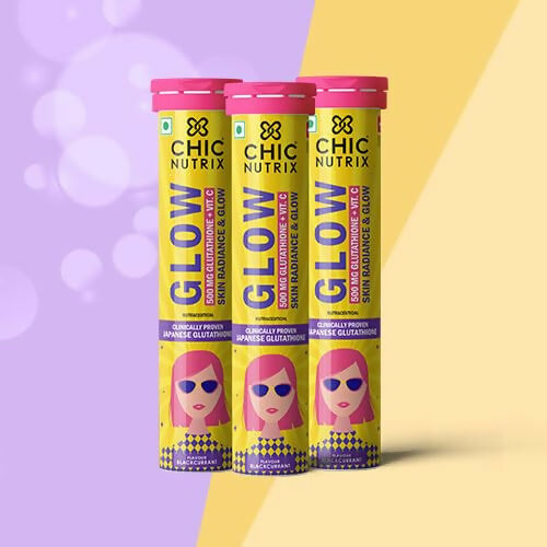 Buy Chicnutrix Glow 500mg Effervescent Tablets - Black Currant Flavour Buy Chicnutrix Glow 500mg Effervescent Tablets - Black Currant Flavour