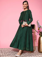 Thumbnail for Ahalyaa Women's Traditional wear Ethnic Dress - Green - Distacart
