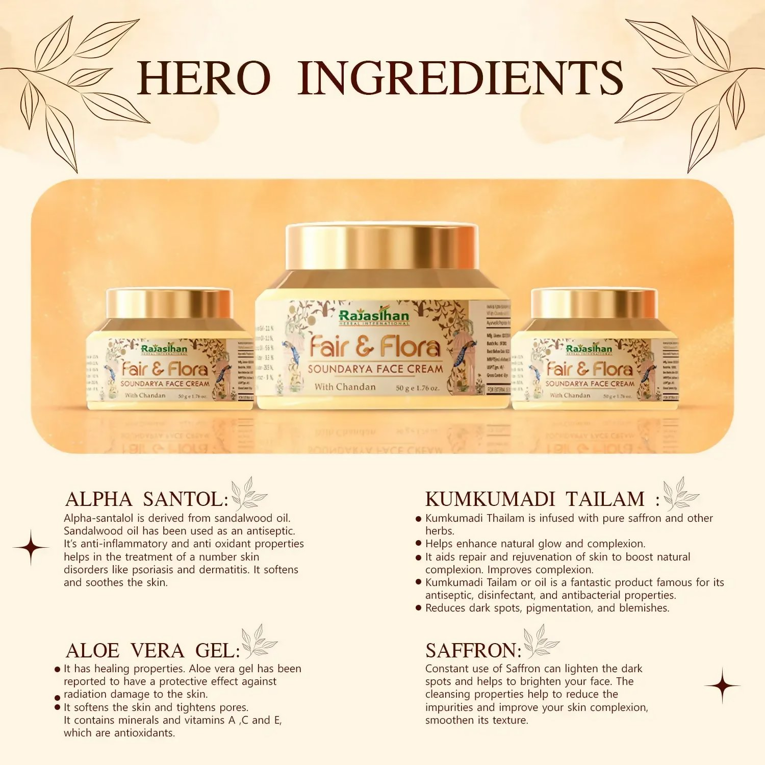 Rajasthan Herbals Fair & Flora Soundarya Face Cream - Distacart