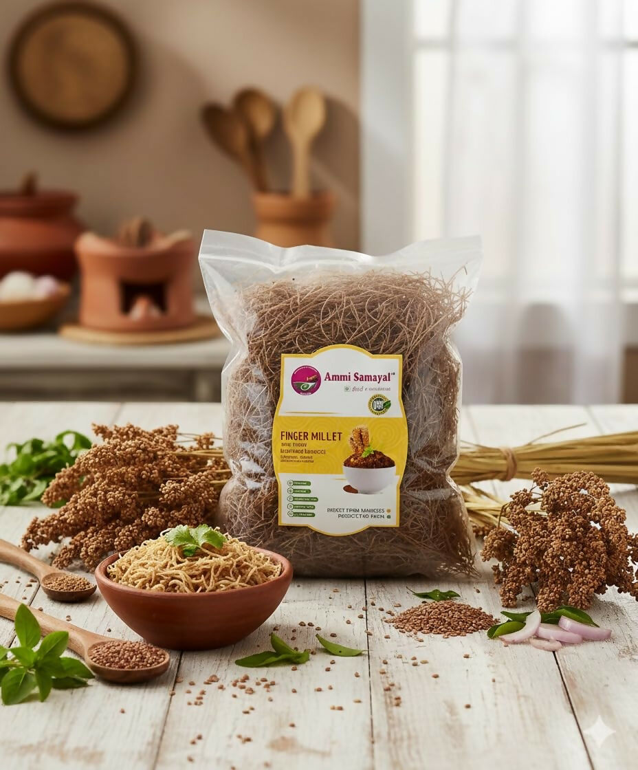 Ammi Samayal Ragi Vermicelli (Semiya/Sevai) and Natural Jaggery Combo - Distacart