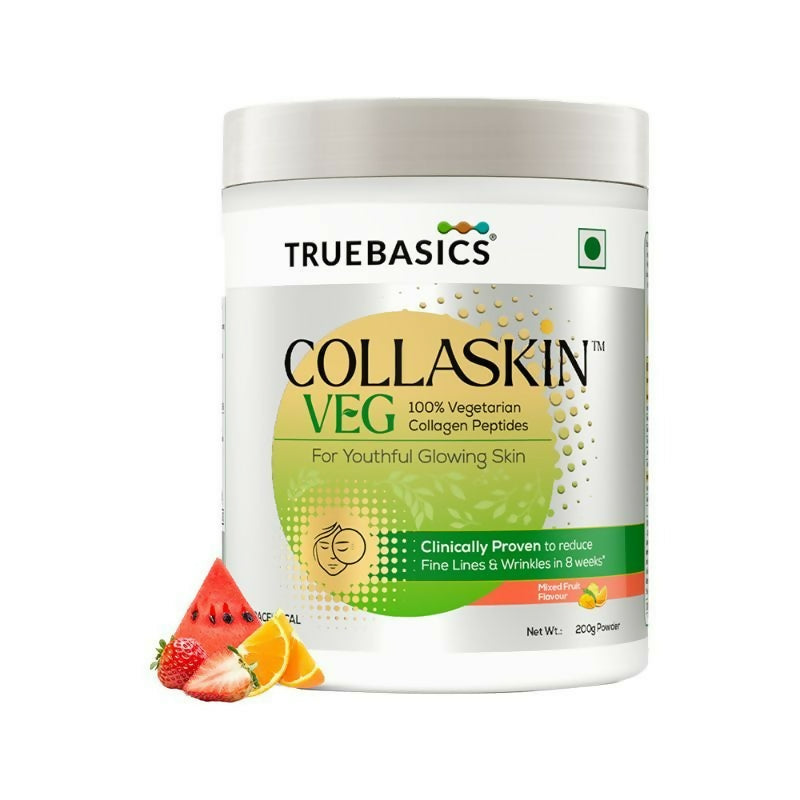 TrueBasics Collaskin Mixed Fruit Flavour 100% Vegetarian Collagen Peptides - Distacart