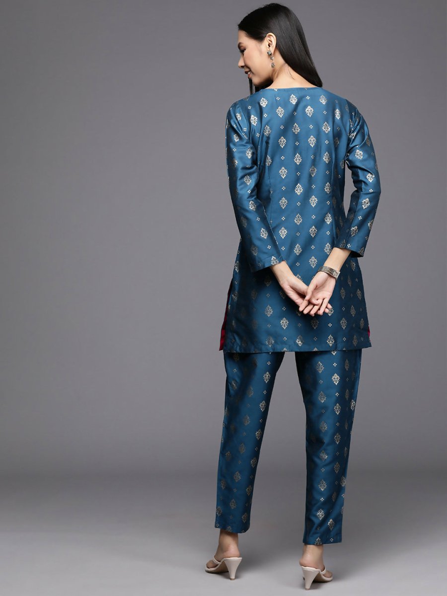 Ahalyaa Women's Traditional Wear Co-ods - Teal Blue - Distacart