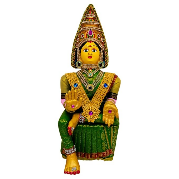 SRI YAGNAA - Varalakshmi Ammavari Decorated Doll - Green - Dista