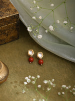 Thumbnail for Ruby Raang Red Jasper Kundan Earrings
