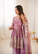 Thumbnail for Teeya Creation Baby Pink Color Fendy Satin Silk Embroidery Work Party Wear Salwar Suit - Distacart