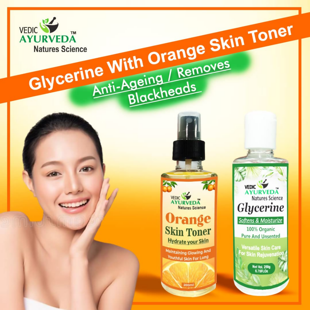 VedicAyurveda Orange Skin Toner With Glycerine - Dista