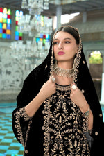 Thumbnail for Jyoti Fashion Women's Black Faux Georgette Heavy Embroidery and Moti Work Kurta Set - Distacart