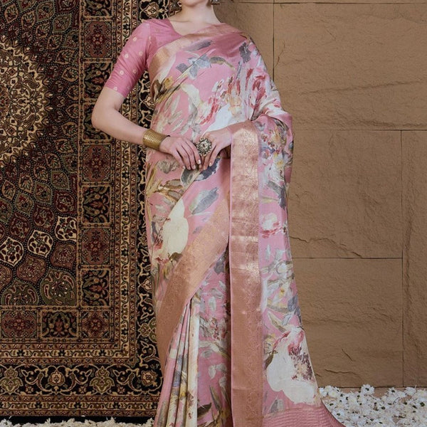 Anouk Floral Zari Silk Blend Sungudi Saree - Distacart