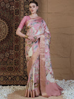Thumbnail for Anouk Floral Zari Silk Blend Sungudi Saree